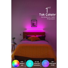 Allians Renkli Uzaktan Kumandalı LED Lambader, Yatak Üstü Işık, Animasyonlu, Yapışkanlı