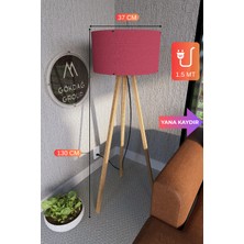 Allians Şık 3 Ayaklı Mega Boy Tripod Lambader Abajur Vişne Çürüğü