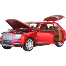 Storemax Uslucanmarketplace Oyuncak Metal Buhar Atan LED Işıklı Ses Efektli 1:22 Ölçek Rolls Royce Model Jip Araba Diecast Koleksiyonluk Hediyelik Çık Bırak (Kırmızı)