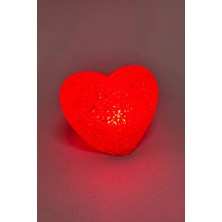 SiHako Işıklı Kırmızı Kalp LED Lamba 9 cm