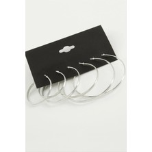 SiHako Düz Metal Halka Küpe 6 Adet