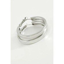 SiHako Düz Kare Halka Küpe 3,5 cm