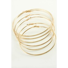 SiHako Ince Boru Metal Halka Küpe 6 Adet