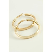 SiHako Noktalı Boru Halka Küpe 3,5 cm