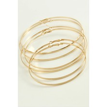 SiHako Noktalı Metal Halka Küpe 6 Adet