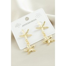 SiHako Deniz Yıldızı Çiçek Metal Küpe