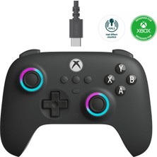 Storemax Uslucanmarketplace 8bitdo Ultimate C Kablolu Kumanda, Xbox, Rgb Lighting Fire Ring And Hall Effect Joysticks, Xbox Series X|s, Xbox One, Windows 10/11 ile Uyumlu - Resmi Lisanslı (Koyu Gri)