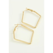 SiHako Dörtgen Halka Küpe 6 cm