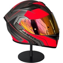 Scharf 902 Çene Açılır Motosiklet Kaskı – Güneş Gözlüklü (Rosepink Vizörlü) Az Red