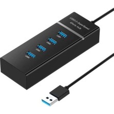 Storemax Uslucanmarketplace Coverzone USB Çoklayıcı 4in1 USB 3.0 4 Port Çoğaltıcı Hub 5gpbs Hızlı Aktarım 30CM Kablo Pc Bilgisayar Switch Splitter - Siyah Renk (4 Port Hub - Siyah)