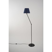 Allians Şık Metal Lambader, Siyah-Lacivert, 145 cm Yükseklik, Modern Tasarım