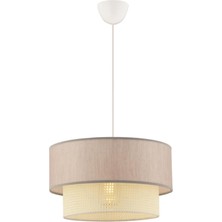 Allians Bej/krem Kumaş Hazeran Iki Katlı Sarkıt Avize, Şık ve Zarif Aydınlatma