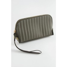 SiHako Çizgili Gri Dikdörtgen Deri Cüzdan