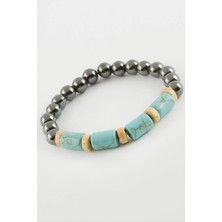 SiHako Hematit Turkuaz Doğaltaş Bileklik