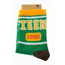 SiHako Yeşil Renkli Kolej Çorap 8*28