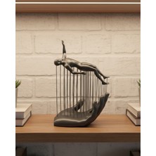 Soyut Tasarımlı Gri 3D El Figürü: Modern Dekoratif Biblo