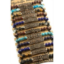 SiHako Karışık Aparatlı Cam Taş Makrome Örgü Ip Bileklik