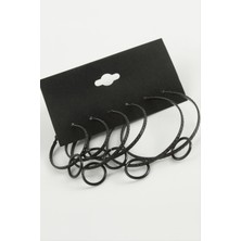 SiHako Çizgili Metal Halka Küpe 6 Adet