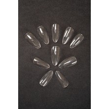 Oval Şeffaf Takma Tırnak Seti, 24'lü Takma Tırnak, 24' Pro Yapıştırıcı, Törpü, Tırnak Eti Itici