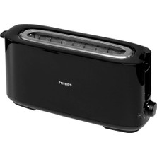 Storemax Uslucanmarketplace Philips Daily Collection Ekmek Kızartma Makinesi - Uzun Yuvalı, 8 Ayar, Çörek Isıtıcılı, Buz Çözme Modu, Siyah, Otomatik Kapanma (HD2590/90)