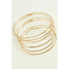 SiHako Ezme Metal Halka Küpe 6 Adet