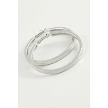 SiHako Noktalı Kare Halka Küpe 4 cm