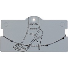 Nkie Jewels Dorika Top Top Rodyumlu Gümüş  Renk Zincir Halhal