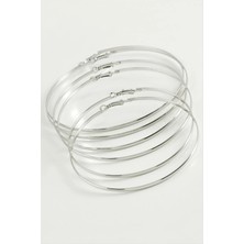 SiHako Düz Metal Halka Küpe 6 Adet