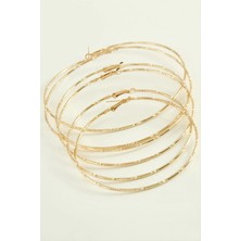 SiHako Noktalı Metal Halka Küpe 6 Adet