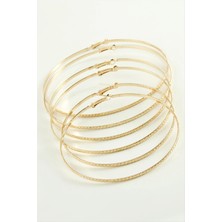 SiHako Zikzak Desenli Metal Halka Küpe 6 Adet