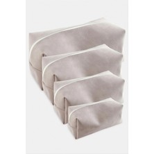 SiHako 4 Adet El Tutmalı Makyaj Çantası - Kzm -