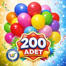 Nistabolje 200 Adet Renkli Balon Karışık Renk Parti Doğum Günü Kutlama Özel Günler