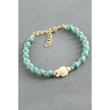 SiHako Fil Turkuaz Taşlı Boncuk Bileklik