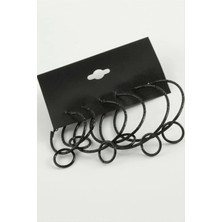 SiHako Noktalı Iç Içe Metal Halka Küpe 6 Adet