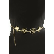SiHako Çiçek Metal Zincir Kemer