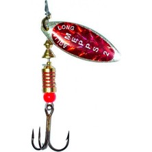 Alabalık Turna Döner Olta Kaşık - Mepps - Aglia Long Redbo Gümüş-Kırmızı No:1