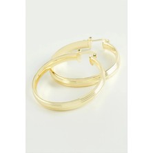 SiHako Çizgili Halka Küpe 4,5 cm