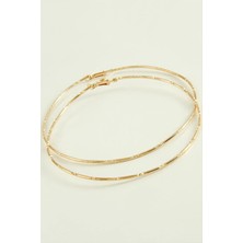 SiHako Çizgili Metal Halka Küpe 8-9-10 cm