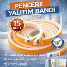 Nistabolje 15 Adet Yapışkanlı Pencere Bandı Isı Yalıtım Süngeri (5 Metre x 15)