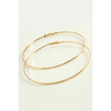 SiHako Çizgili Metal Halka Küpe 8-9-10 cm