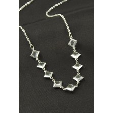 SiHako Kare Kristal Taşlı Kolye