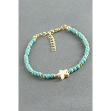 SiHako Deniz Yıldızı Turkuaz Boncuk Bileklik