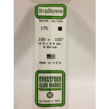 Evergreen 175 2,5*2,50*355 mm Köşeli Çubuk-8 Adet -Beyaz