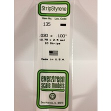 Evergreen 135 0,75*2,50*355 mm Köşeli Çubuk-10 Adet -Beyaz