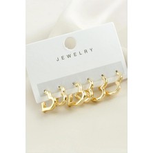 SiHako 6 Adet Kalp Metal Küpe