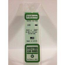 Evergreen 100 0,25*0,50*355 mm Köşeli Çubuk-10 Adet -Beyaz