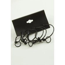 SiHako Noktalı Iç Içe Metal Halka Küpe 6 Adet