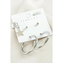 SiHako 5 Adet Yıldız Boru Halka Küpe 2,5 cm