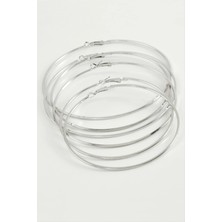 SiHako Düz Metal Halka Küpe 6 Adet