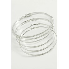 SiHako Zikzak Desenli Metal Halka Küpe 6 Adet